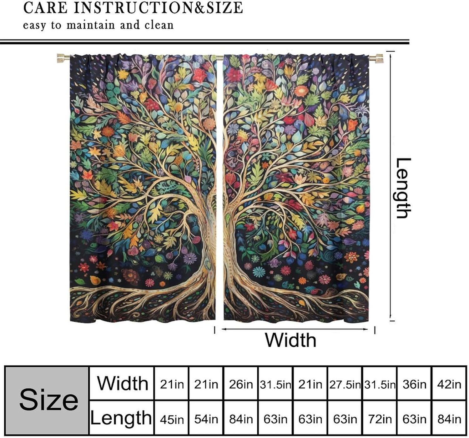 Tree of Life Curtains, Fantasy - огляд і ціна Korean Arts And Lifestyle