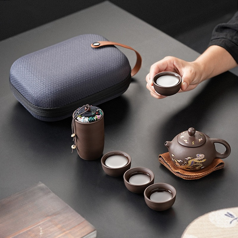 Purple Clay Travel Tea Set wit - огляд і ціна Korean Tea Set