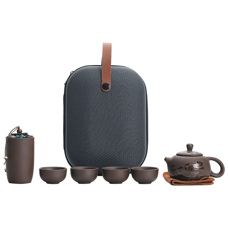 Purple Clay Travel Tea Set wit - огляд і ціна Korean Tea Set