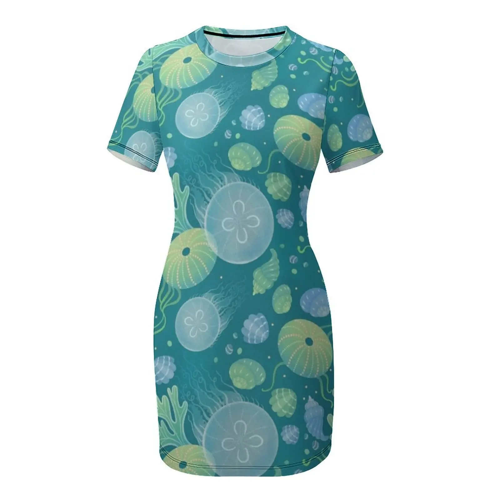 Ocean life Short-Sleeved Dress - огляд і ціна Korean Lifestyle Trends