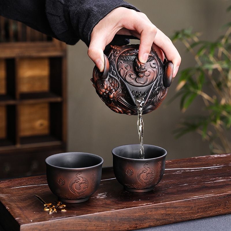 Chinese purple pottery handmad - огляд і ціна Korean Tea Set