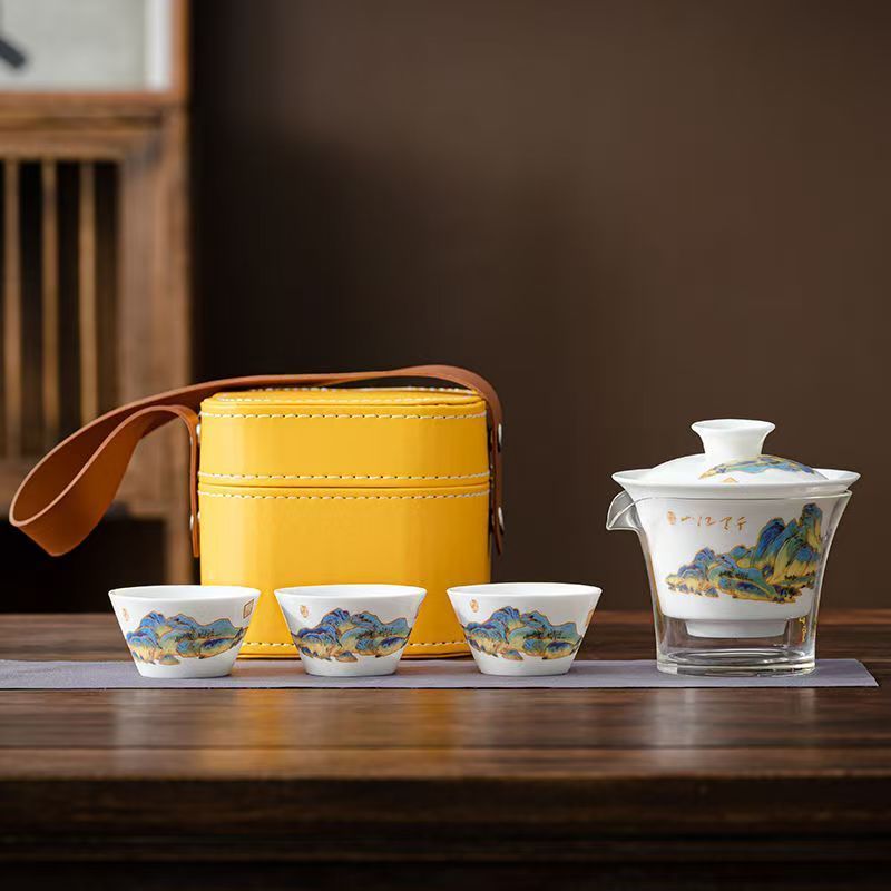 Travel Jade White Porcelain Te - огляд і ціна Korean Tea Set