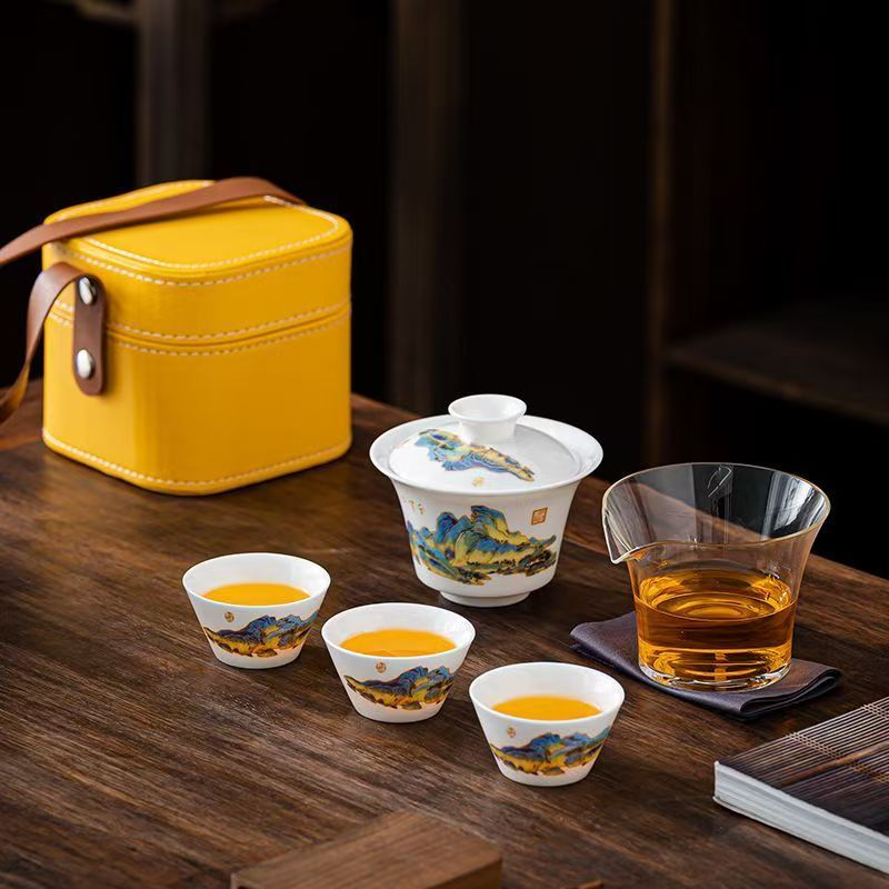 Travel Jade White Porcelain Te - огляд і ціна Korean Tea Set