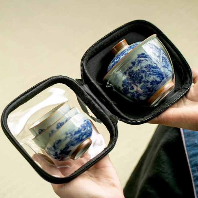 Chinese Retro Blue and White P - огляд і ціна Korean Tea Set