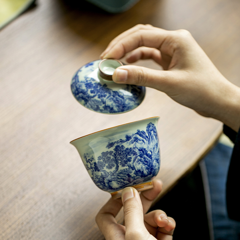 Chinese Retro Blue and White P - огляд і ціна Korean Tea Set